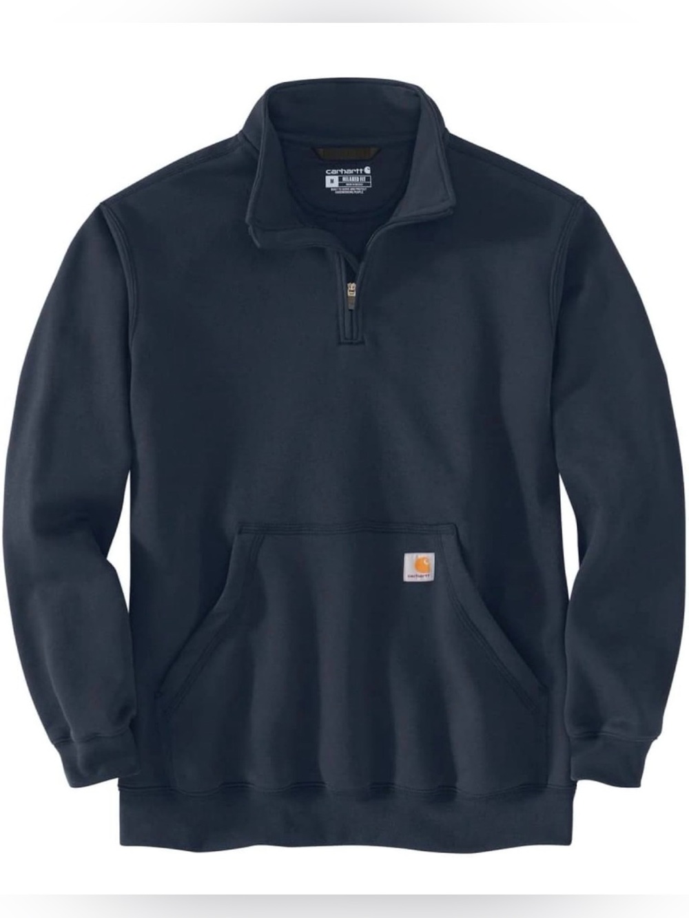 Carhartt Men's Loose Fit Midweight Quarter Zip Mock Neck Sweatshirt New Navy XLT